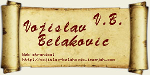 Vojislav Belaković vizit kartica